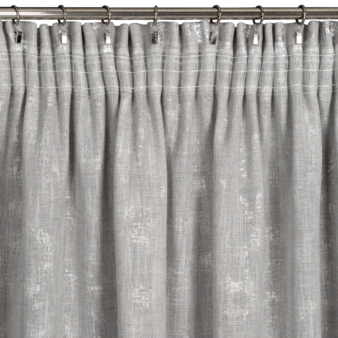 Záves 140x270 cm so zmesou ľanu strieborný na riasiacu pásku INES