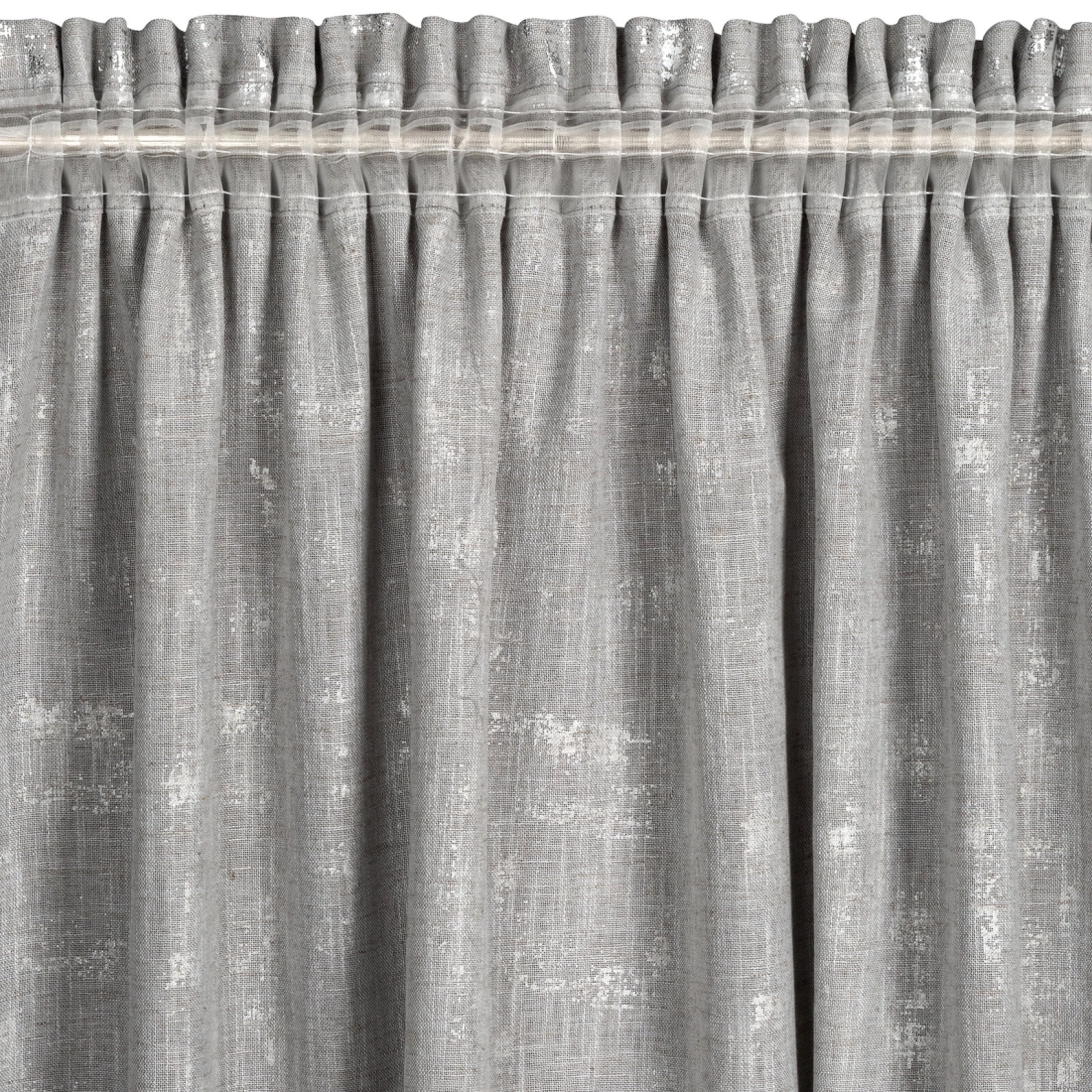 Záves 140x270 cm so zmesou ľanu strieborný na riasiacu pásku INES