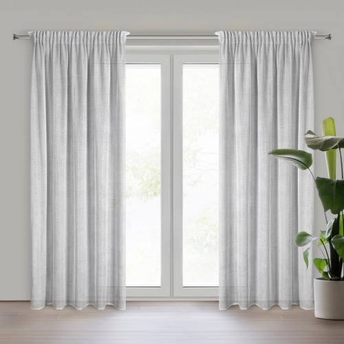 Záves 140x270 cm strieborný na riasiacu pásku ALEKSA