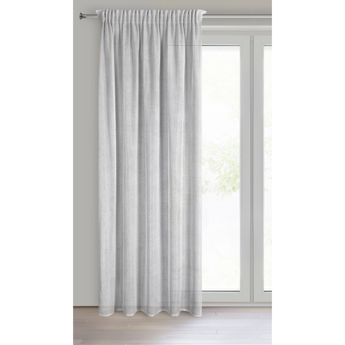 Záves 140x270 cm strieborný na riasiacu pásku ALEKSA