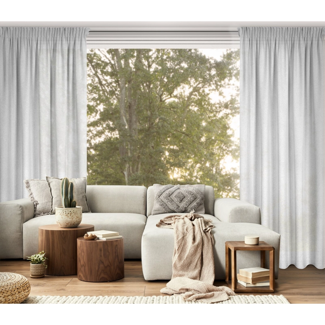 Záves 140x270 cm strieborný na riasiacu pásku ERIS
