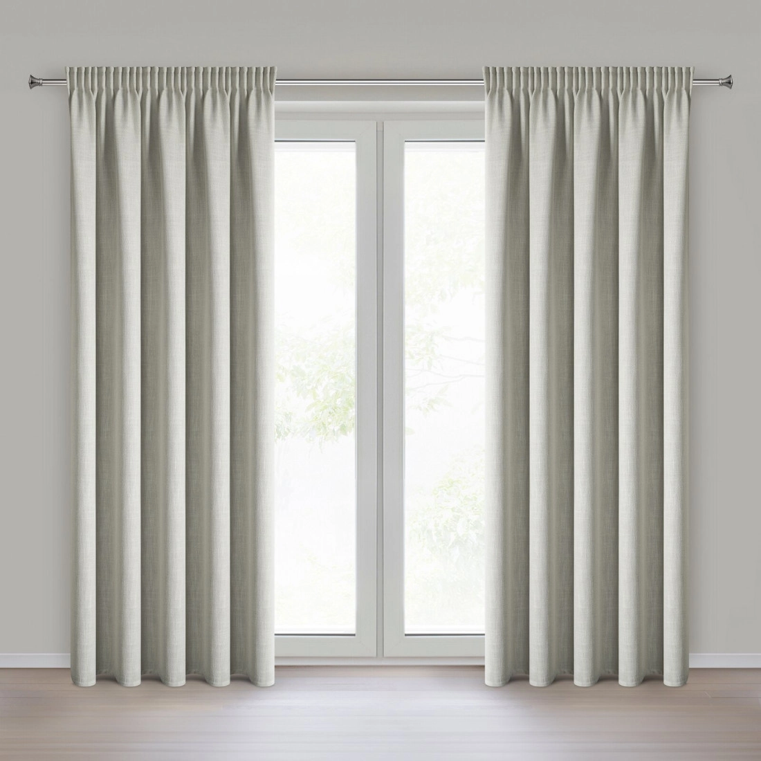 Záves 140x270 cm strieborný na riasiacu pásku LEYA