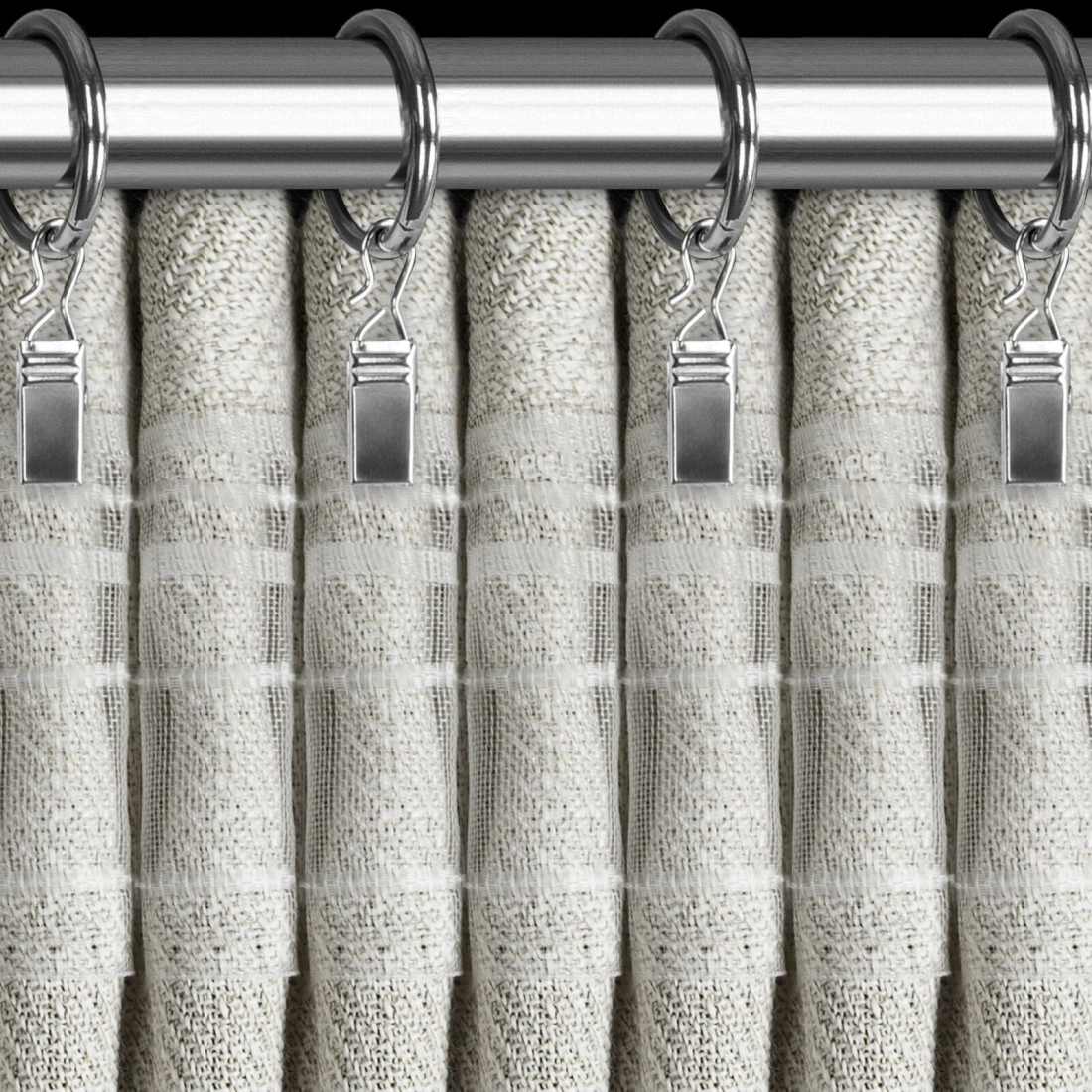 Záves 140x270 cm strieborný na riasiacu pásku LEYA