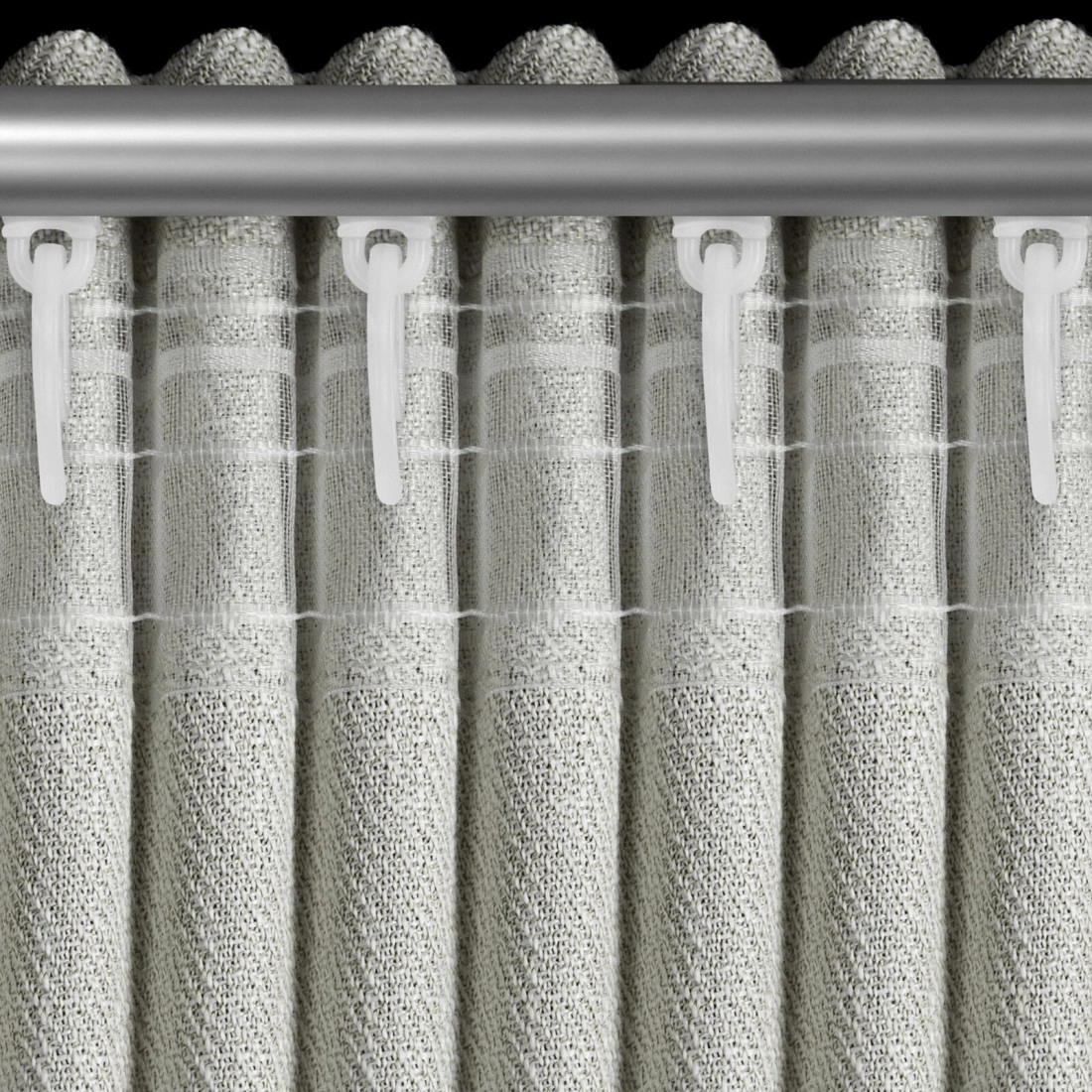 Záves 140x270 cm strieborný na riasiacu pásku LEYA