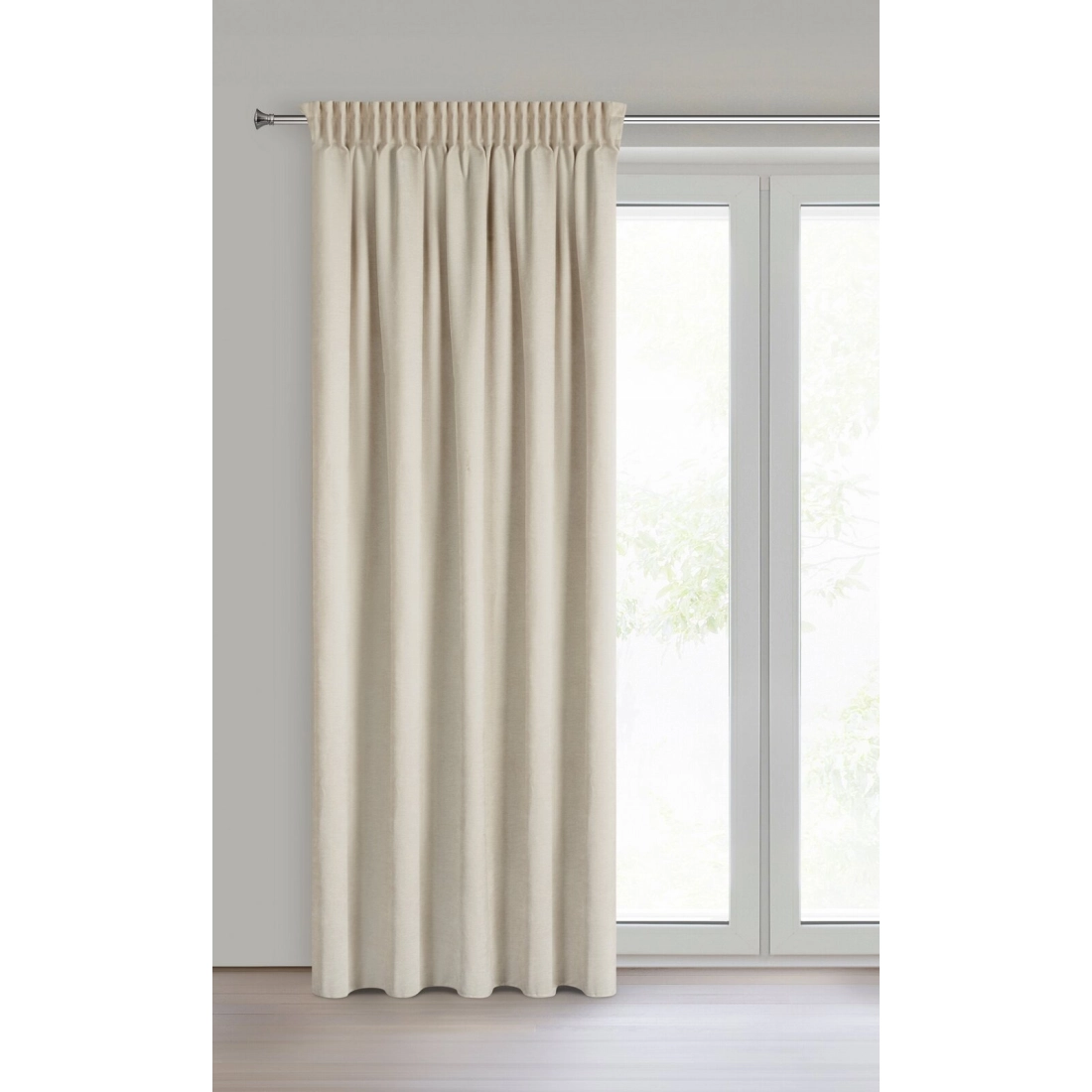 Záves 140x270 cm svetlobéžový szenilový na riasiacu pásku VANI
