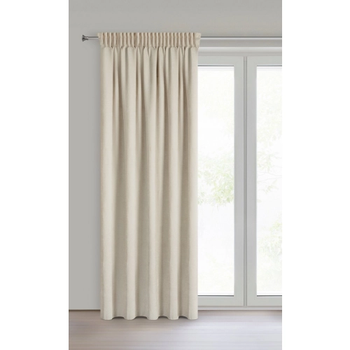 Záves 140x270 cm svetlobéžový szenilový na riasiacu pásku VANI