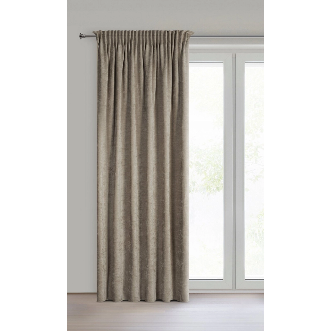 Závěs 140x270 cm žinylkový tmavě béžový na řasicí pásku a tunel VANI