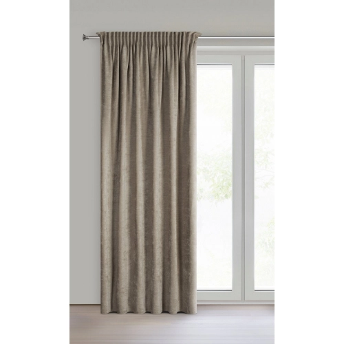 Závěs 140x270 cm žinylkový tmavě béžový na řasicí pásku a tunel VANI