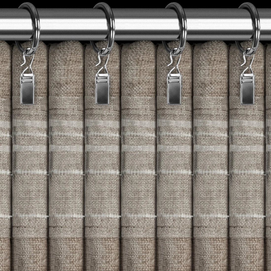 Závěs 140x270 cm žinylkový tmavě béžový na řasicí pásku a tunel VANI