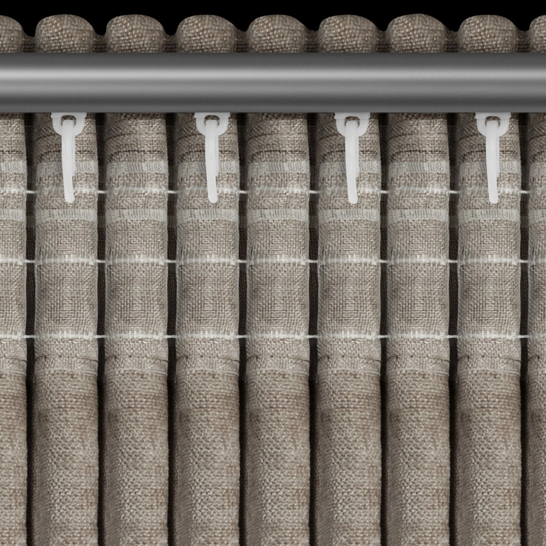 Závěs 140x270 cm žinylkový tmavě béžový na řasicí pásku a tunel VANI