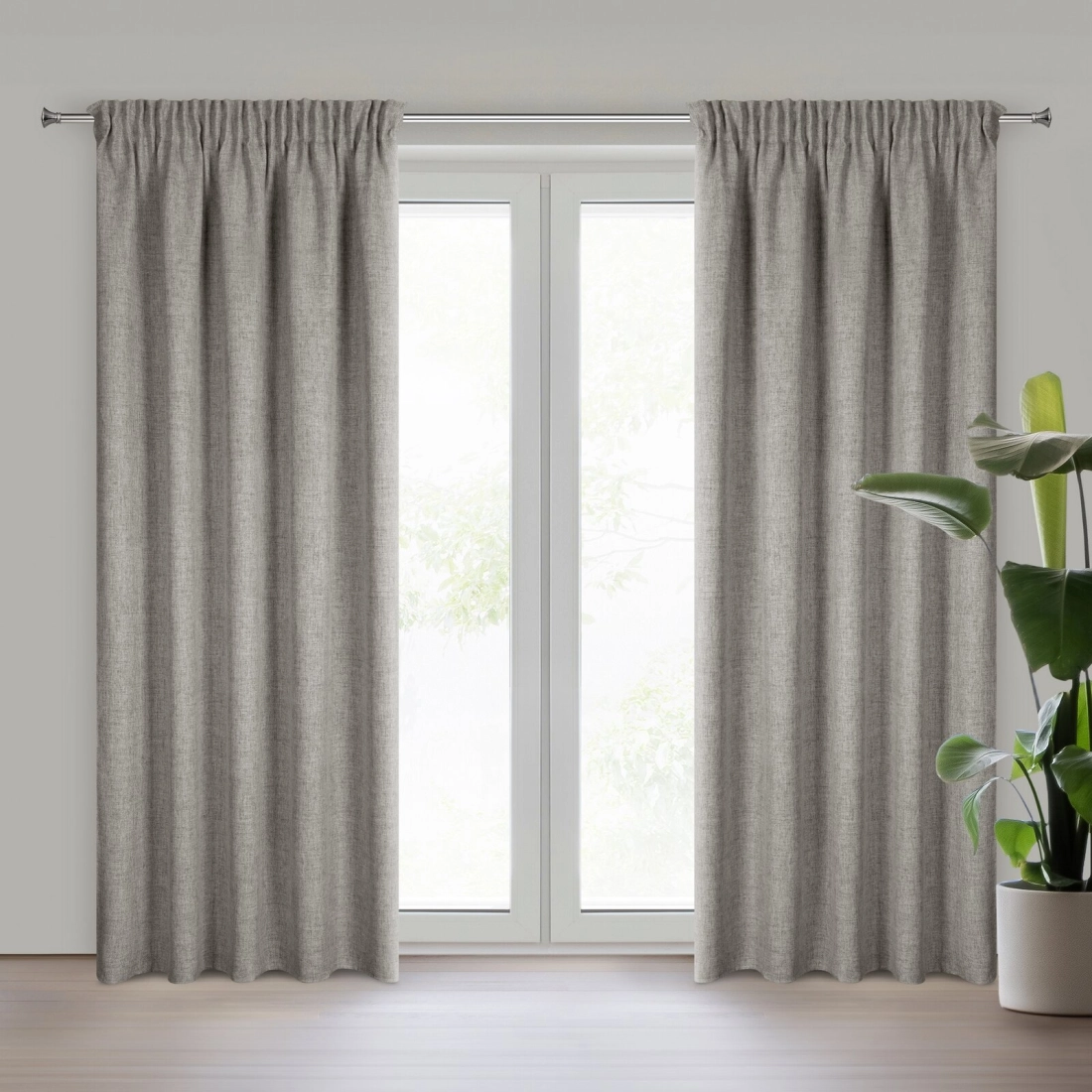 Závěs 140x270 cm tmavě béžový na řasicí pásku JULA2