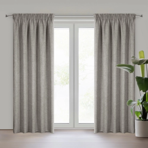 Závěs 140x270 cm tmavě béžový na řasicí pásku JULA2