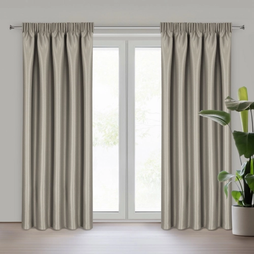 Záves 140x270 cm tmavobéžový na riasiacu pásku SELINA