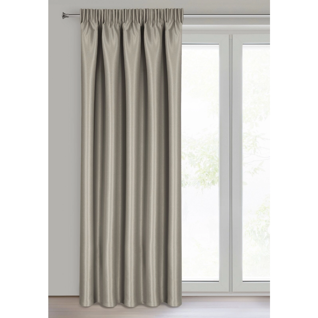 Záves 140x270 cm tmavobéžový na riasiacu pásku SELINA