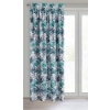 Záves 140x270 cm z mikrovlákna bielo‑tyrkysový s listovým vzorom na riasiacu pásku ELINA Design 91