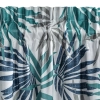 Záves 140x270 cm z mikrovlákna bielo‑tyrkysový s listovým vzorom na riasiacu pásku ELINA Design 91