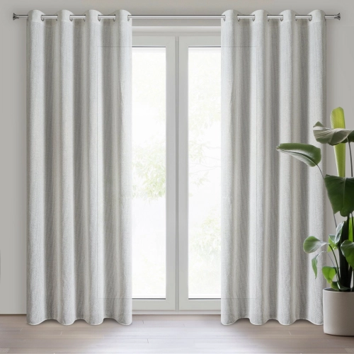 Záves 140x270 cm z polyesterovej sieťoviny prírodný medený na kovové krúžky ABBY