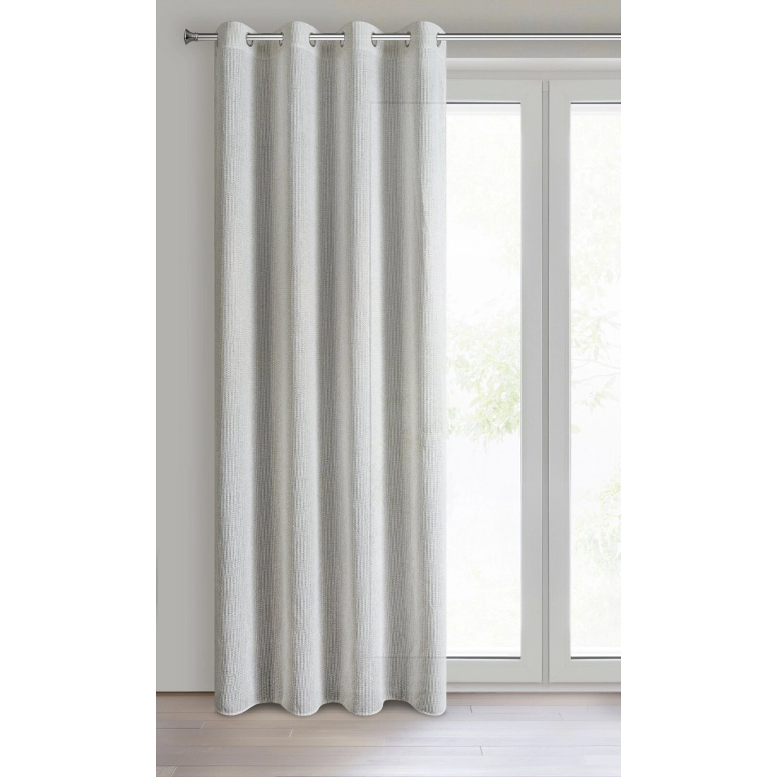 Záves 140x270 cm z polyesterovej sieťoviny prírodný medený na kovové krúžky ABBY