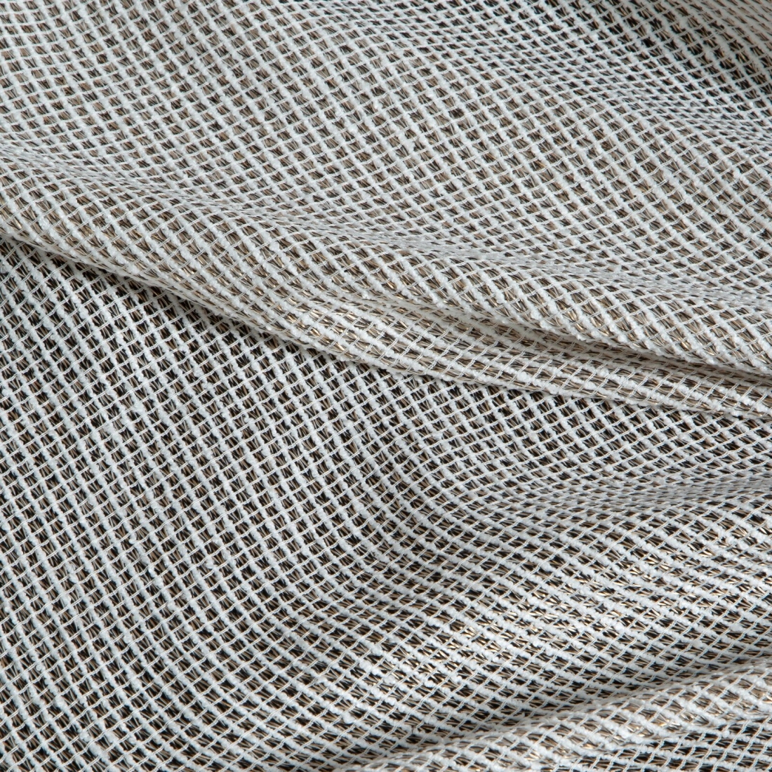 Záves 140x270 cm z polyesterovej sieťoviny prírodný medený na kovové krúžky ABBY