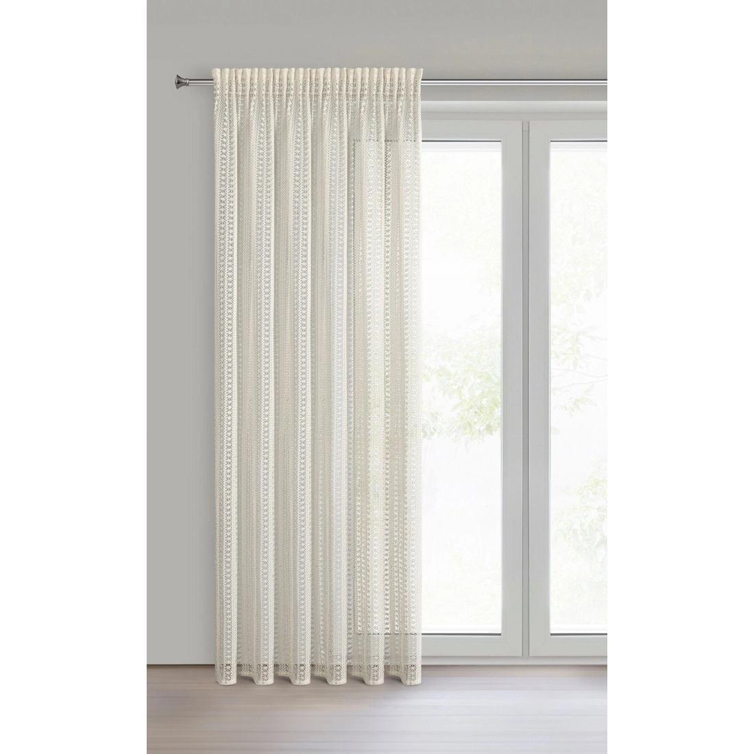 Záves 140x270 cm z prírodnej sieťoviny na riasiacu pásku a tunel BONITA