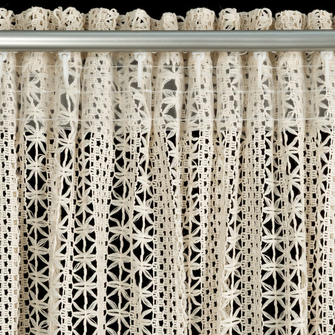 Záves 140x270 cm z prírodnej sieťoviny na riasiacu pásku a tunel BONITA