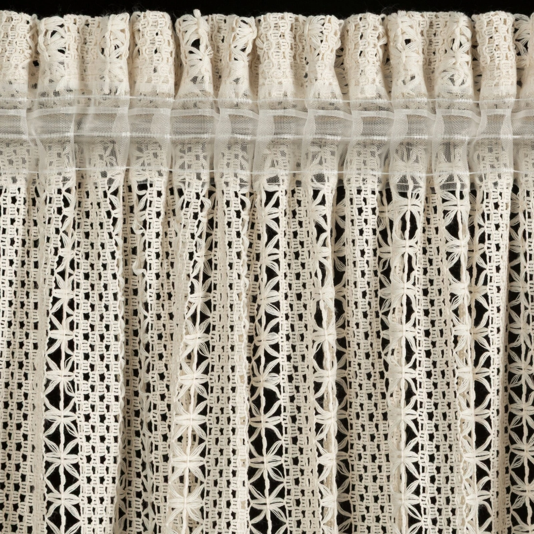 Záves 140x270 cm z prírodnej sieťoviny na riasiacu pásku a tunel BONITA