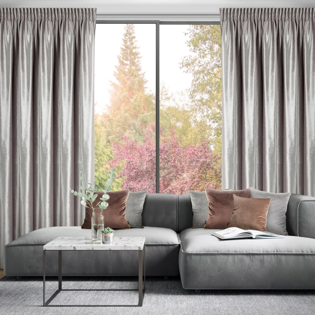 Záves 140x270 cm zamatový béžový na riasiacu pásku CAMERON