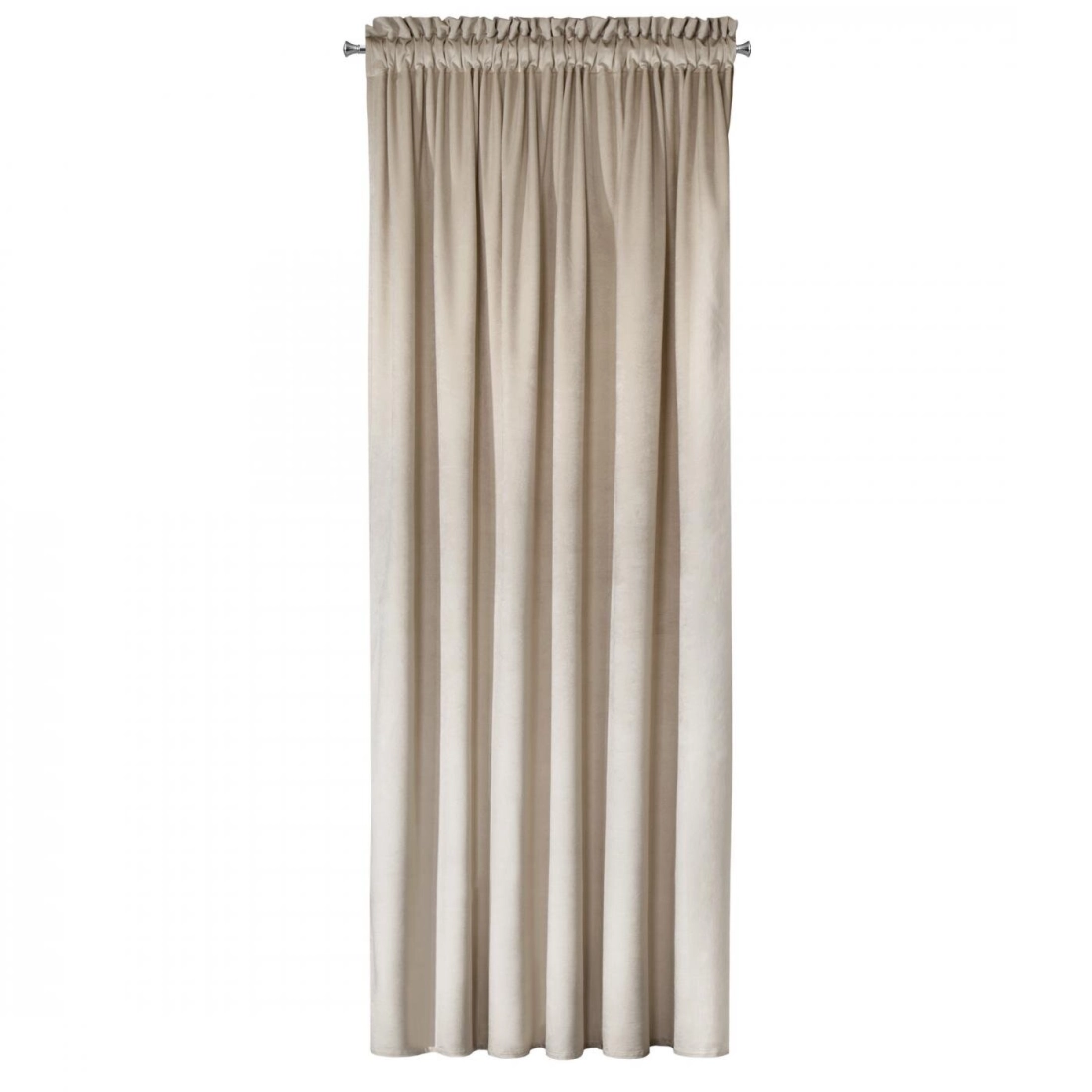 Záves 140x270 cm zamatový béžový na riasiacu pásku MELANIE