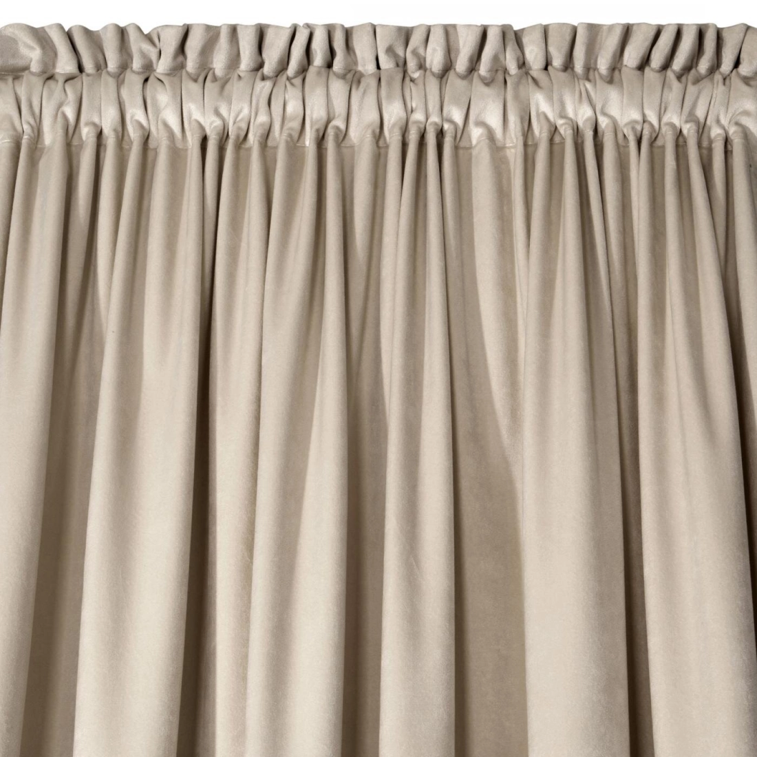 Záves 140x270 cm zamatový béžový na riasiacu pásku MELANIE