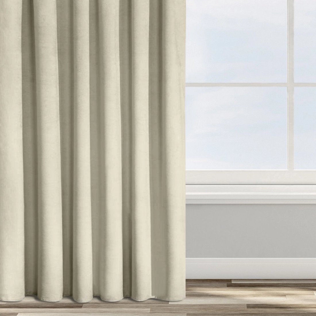 Závěs 140x270 cm sametový béžový na řasicí pásku ROSA Design 91