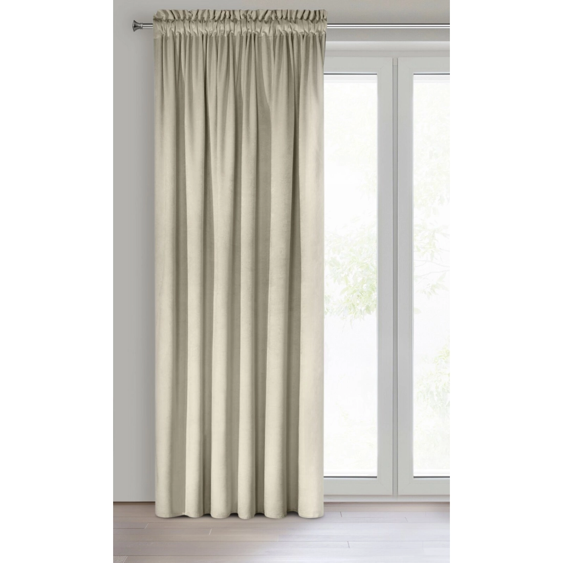 Závěs 140x270 cm sametový béžový na řasicí pásku ROSA Design 91