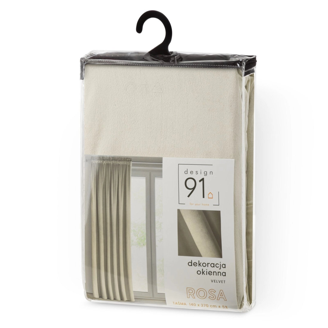 Závěs 140x270 cm sametový béžový na řasicí pásku ROSA Design 91