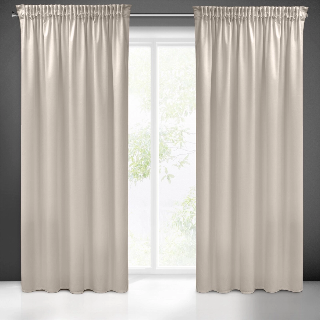 Závěs 140x270 cm sametový béžový na řasicí pásku SIBEL Pierre Cardin