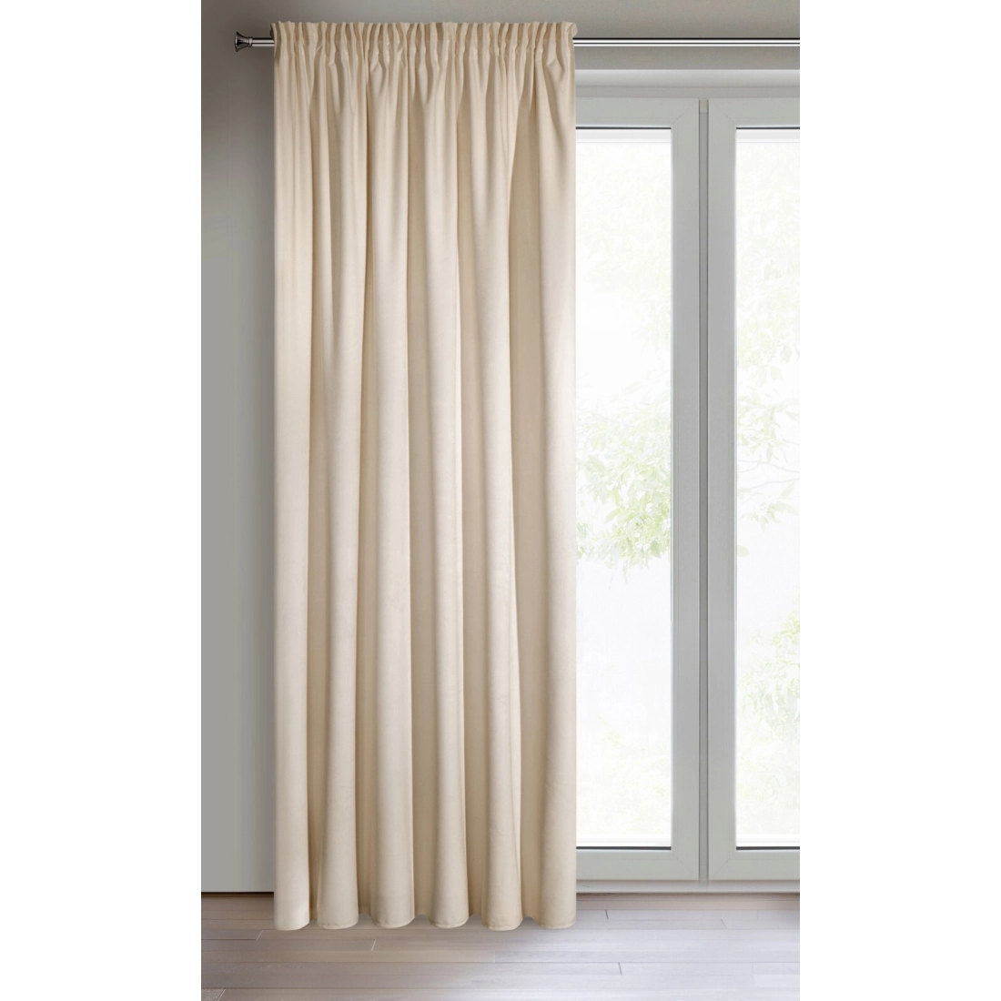 Záves 140x270 cm zamatový béžový na riasiacu pásku VILLA