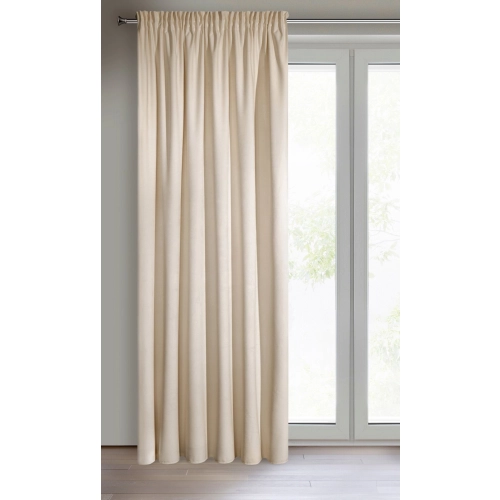 Záves 140x270 cm zamatový béžový na riasiacu pásku VILLA