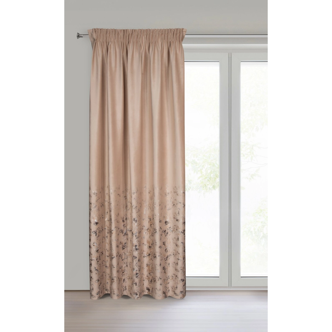 Záves 140x270 cm zamatový béžový šampanský na riasiacu pásku MARIELA