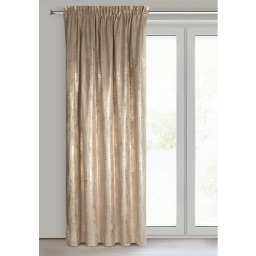 Záves 140x270 cm zamatový béžový šampanský na riasiacu pásku RENIA