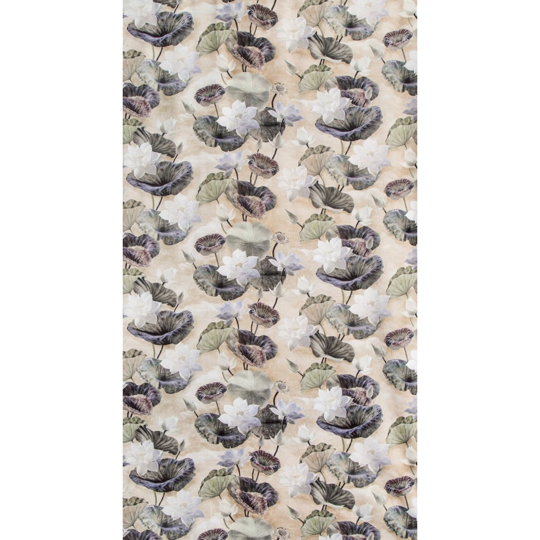 Záves 140x270 cm zamatový béžový, zelený na riasiacu pásku LOTOS