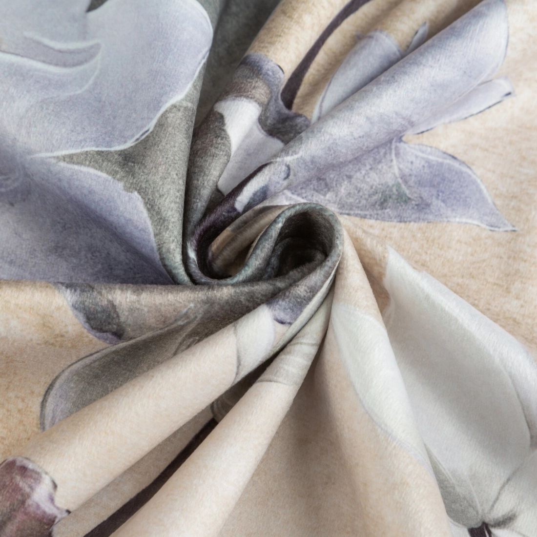 Záves 140x270 cm zamatový béžový, zelený na riasiacu pásku LOTOS