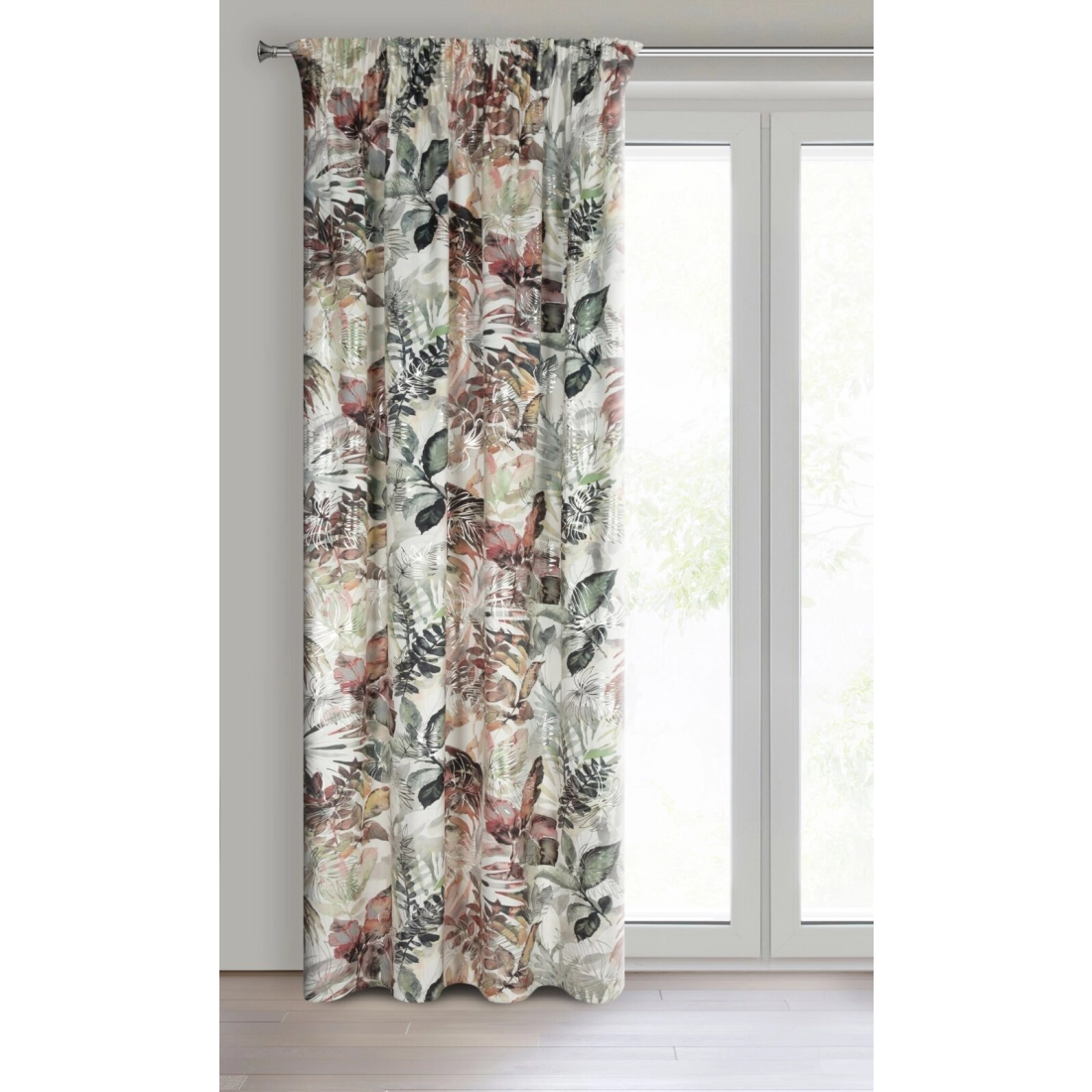 Záves 140x270 cm zamatový bielo hrdzavý na riasiacu pásku ARINA