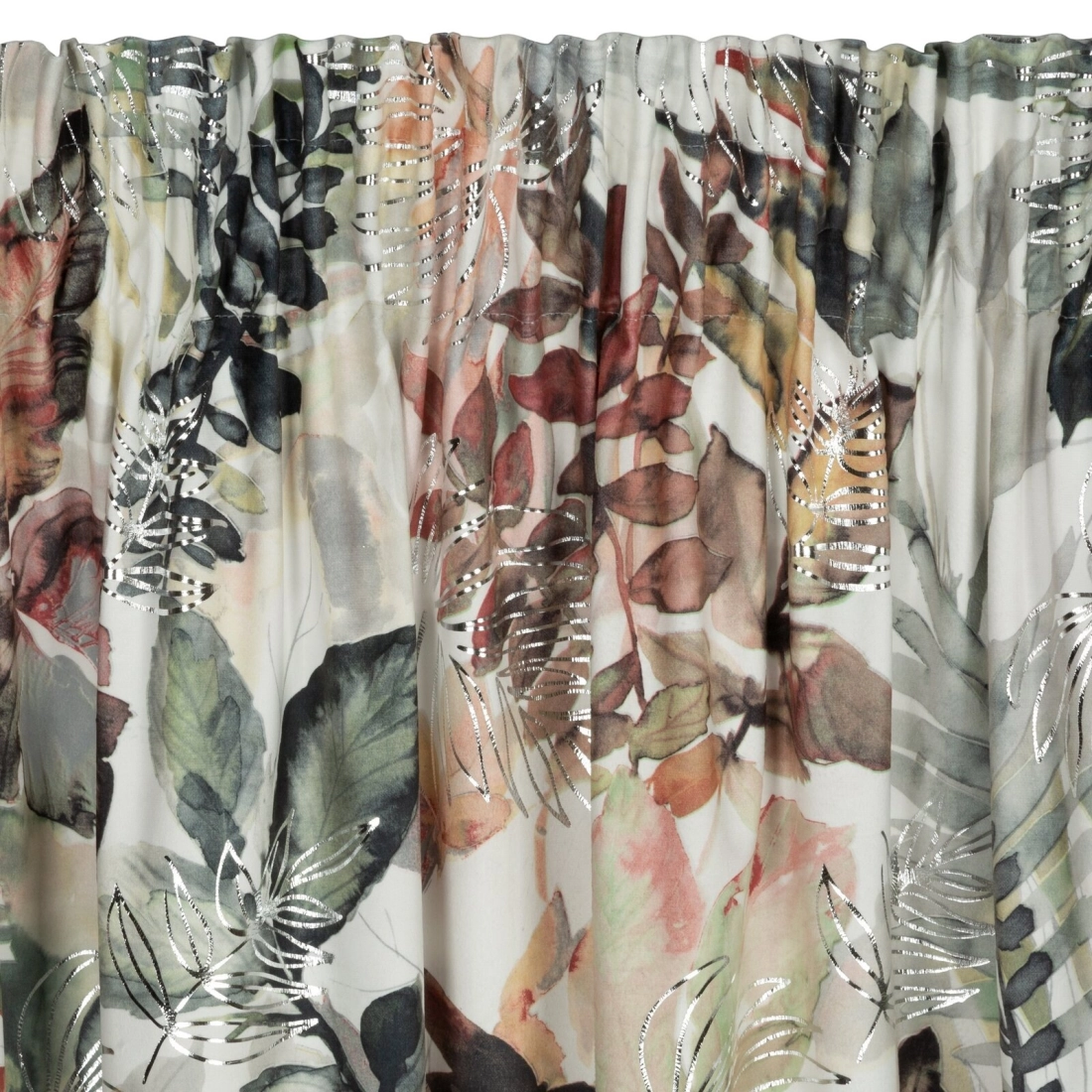 Záves 140x270 cm zamatový bielo hrdzavý na riasiacu pásku ARINA