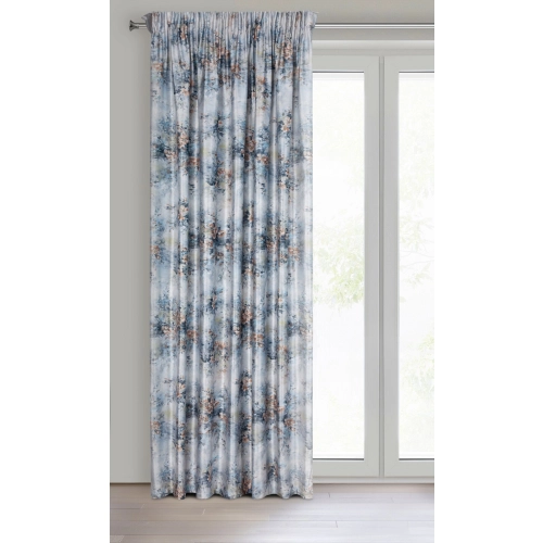 Záves 140x270 cm zamatový bielo-modrý na riasiacu pásku MARISA