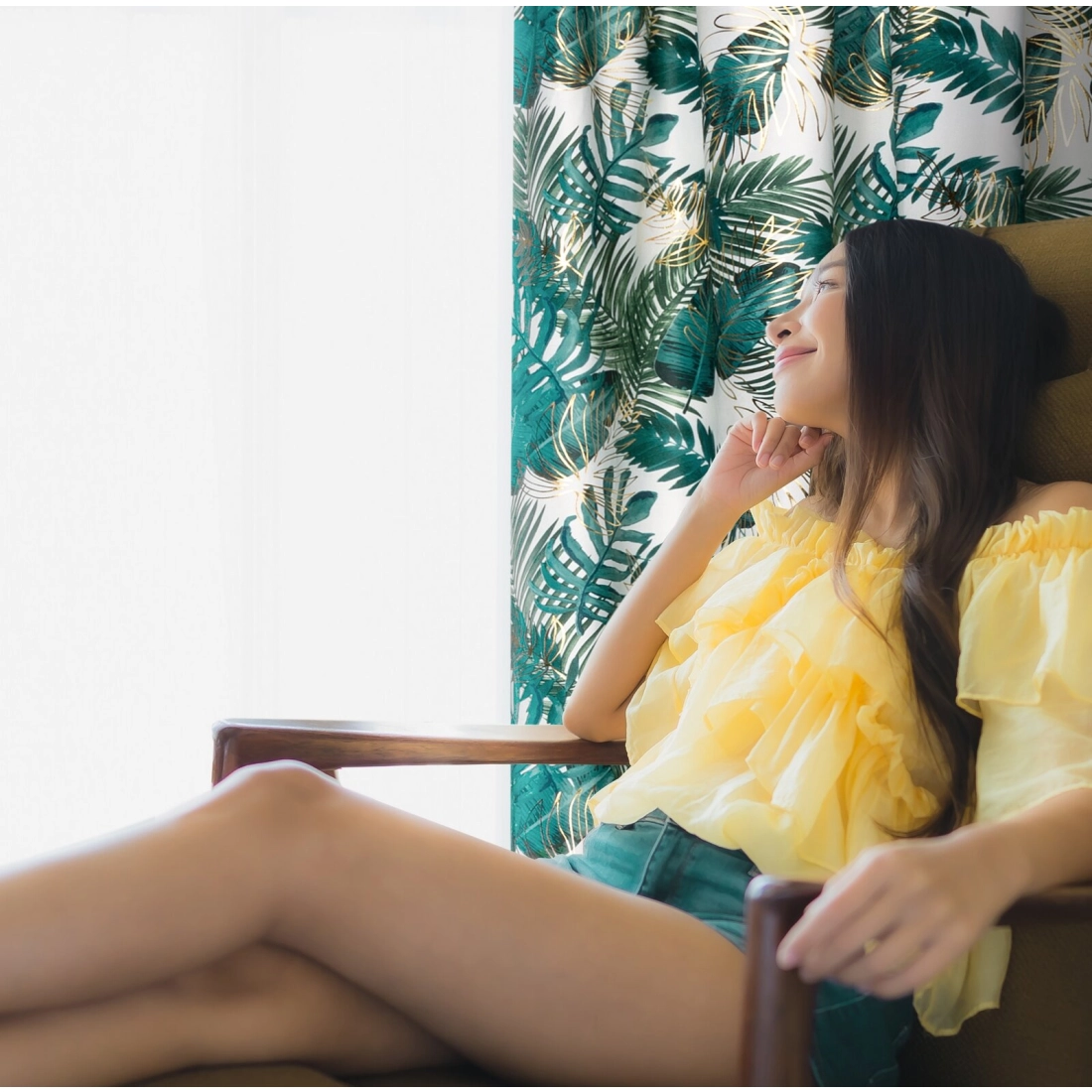 Záves 140x270 cm zamatový bielo-zelený na riasiacu pásku DAVOS