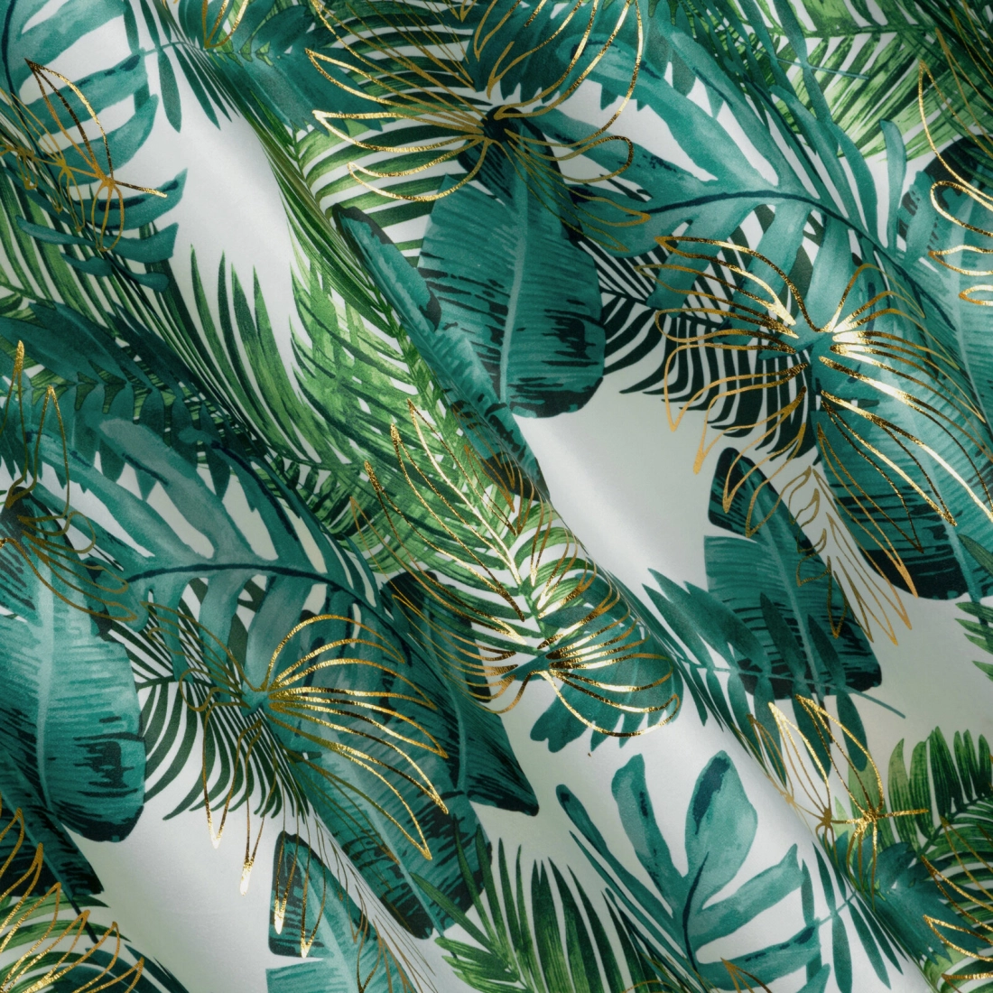 Záves 140x270 cm zamatový bielo-zelený na riasiacu pásku DAVOS