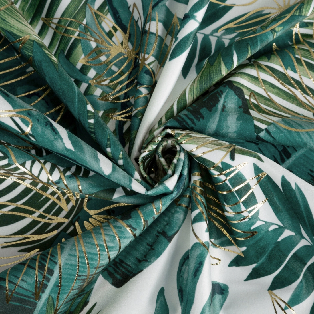 Záves 140x270 cm zamatový bielo-zelený na riasiacu pásku DAVOS