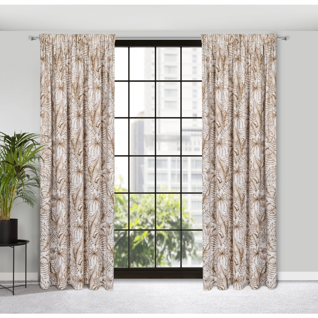 Záves 140x270 cm zamatový biely, béžový na riasiacu pásku SABA