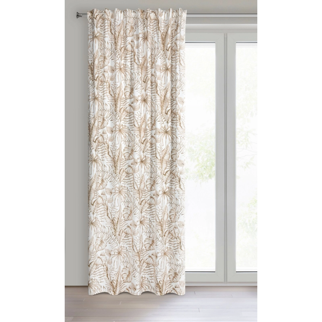 Záves 140x270 cm zamatový biely, béžový na riasiacu pásku SABA