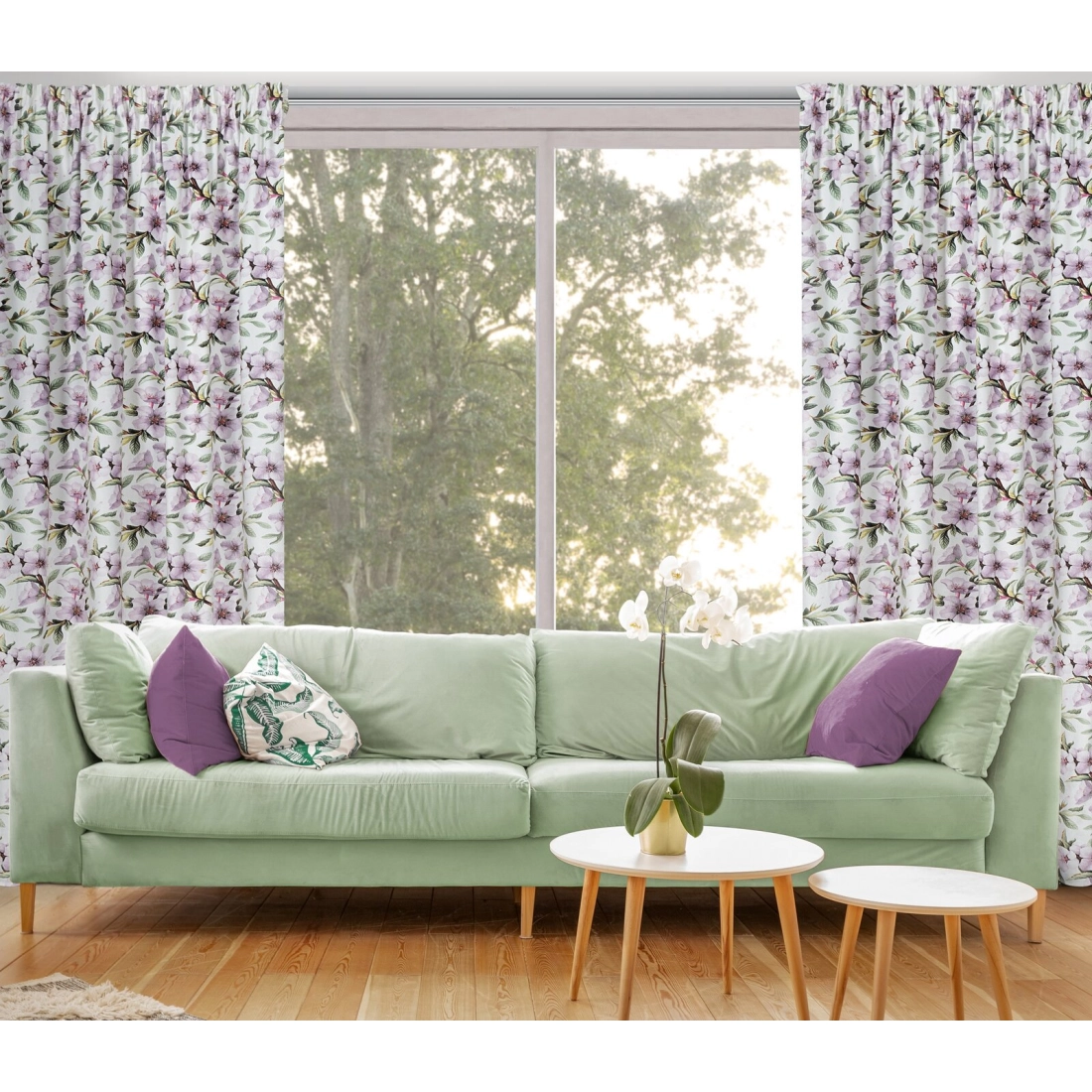 Záves 140x270 cm zamatový biely, fialový na riasiacu pásku ARLETA