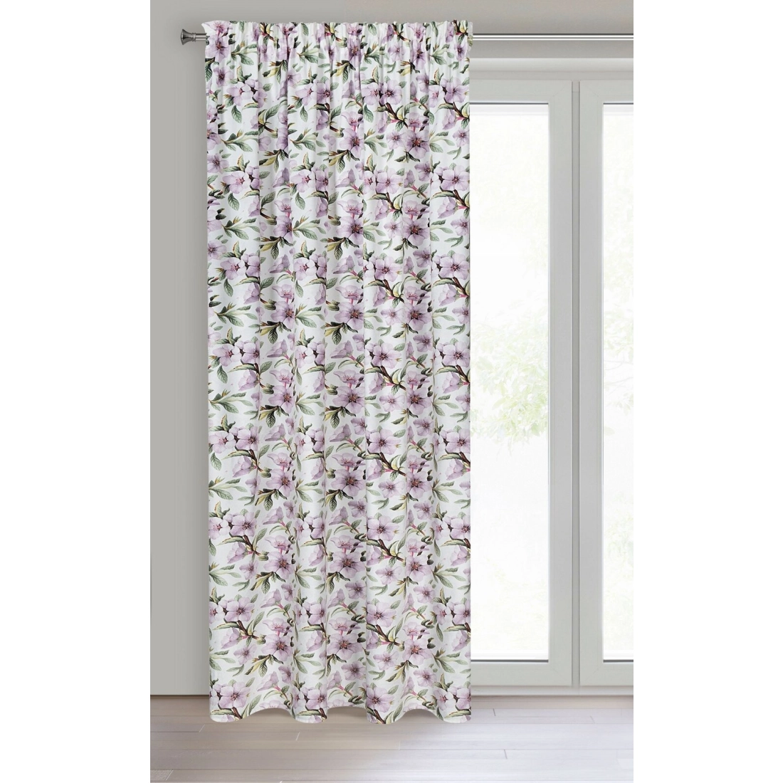 Záves 140x270 cm zamatový biely, fialový na riasiacu pásku ARLETA