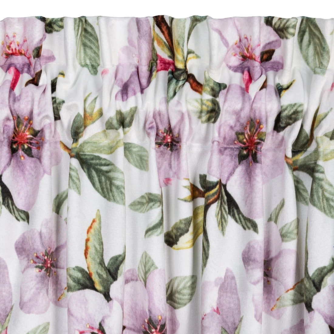 Záves 140x270 cm zamatový biely, fialový na riasiacu pásku ARLETA